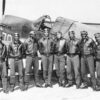 Tuskegee Airmen Posed with P-40 Warhawk