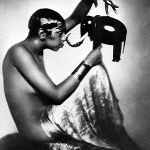 Josephine Baker with Elephant Model