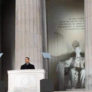 President Barack Obama at Lincoln Memorial